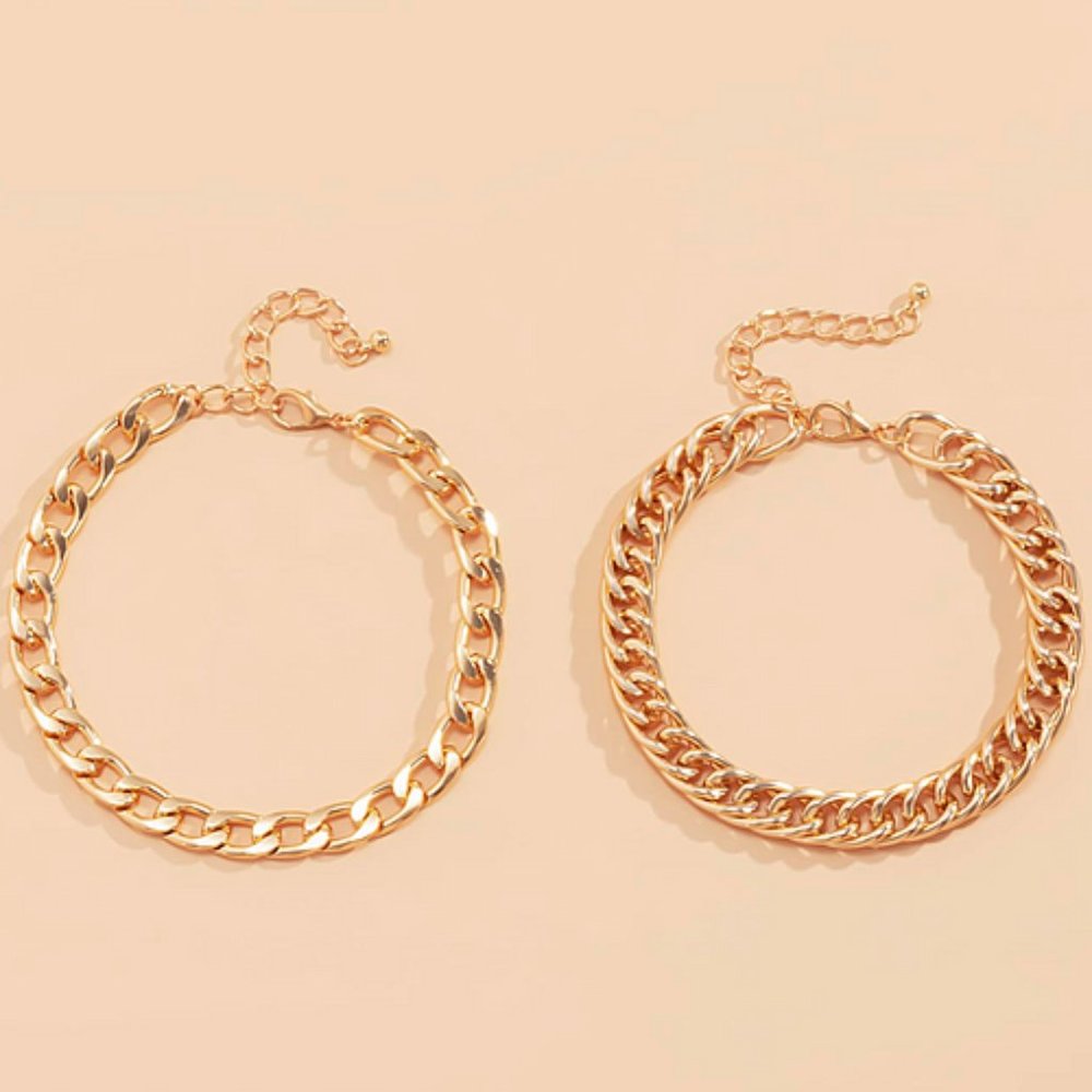 "Off The Chain" 2PC Anklet Set - Picture 3 of 4